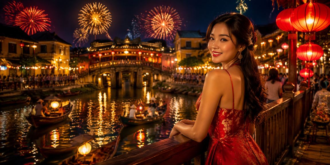 Người dùng tham gia các hoạt động cá cược và giải trí tại chợ đêm Hội An