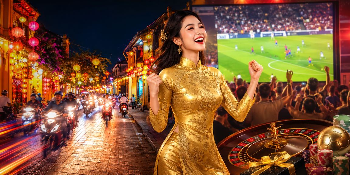 Không khí giải trí và cá cược sôi động tại Hội An với trang phục áo dài truyền thống