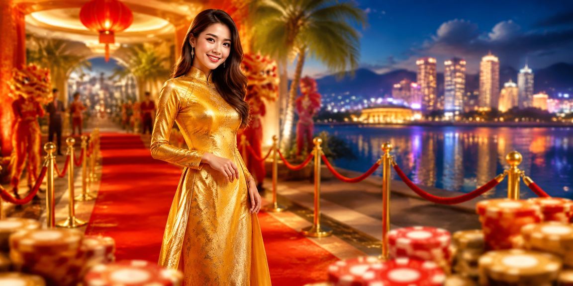 Cảnh người chơi cá cược trong trang phục áo dài tại Phú Quốc